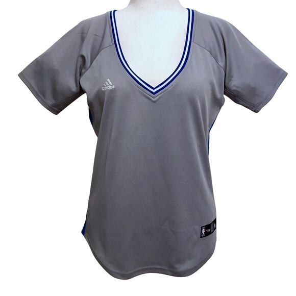 Adidas NWOT NBA Heather Grey, White and Blue Jersey Women XL - Picture 1 of 14